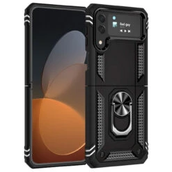 Ring Grip Hybrid Case For Samsung Galaxy Z Flip 4 - Black