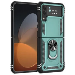 Ring Grip Hybrid Case For Samsung Galaxy Z Flip 4 - Green