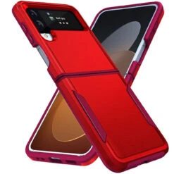TUFF Hybrid Armor Case For Samsung Galaxy Z Flip 4 - Red