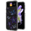 Butterfly Series Dual Layer Transparent Hybrid Case For Samsung Galaxy Z Flip 4 - Purple