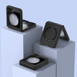 Slim Protective Cover With MagSafe Magnetic Ring For Samsung Galaxy Z Flip 5 - Black -ringkestore shop SAMZFLIP5CZMG01 10 60457.1692929448