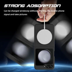 Slim Protective Cover With MagSafe Magnetic Ring For Samsung Galaxy Z Flip 5 - Black -ringkestore shop SAMZFLIP5CZMG01 8 15000.1692929447