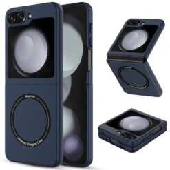 Slim Protective Cover With MagSafe Magnetic Ring For Samsung Galaxy Z Flip 5 - Blue