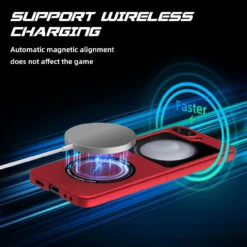 Slim Protective Cover With MagSafe Magnetic Ring For Samsung Galaxy Z Flip 5 - Red -ringkestore shop SAMZFLIP5CZMG03 5 96251.1692929439
