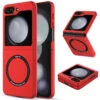 Slim Protective Cover With MagSafe Magnetic Ring For Samsung Galaxy Z Flip 5 - Red