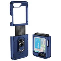 TUFF Shockproof Hybrid Armor Case With Ring Grip For Samsung Galaxy Z Flip 5 - Blue -ringkestore shop SAMZFLIP5HBRS02 3 24188.1694285238