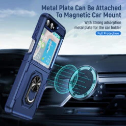 TUFF Shockproof Hybrid Armor Case With Ring Grip For Samsung Galaxy Z Flip 5 - Blue -ringkestore shop SAMZFLIP5HBRS02 8 27104.1694285238