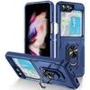 TUFF Shockproof Hybrid Armor Case With Ring Grip For Samsung Galaxy Z Flip 5 - Blue
