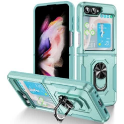 TUFF Shockproof Hybrid Armor Case With Ring Grip For Samsung Galaxy Z Flip 5 - Teal
