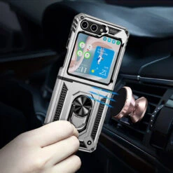 Ring Grip Hybrid Case For Samsung Galaxy Z Flip 5 - Silver 15 Ring Grip Hybrid Case For Samsung Galaxy Z Flip 5 - Silver -ringkestore shop SAMZFLIP5HDRS08 4 05562.1694239346