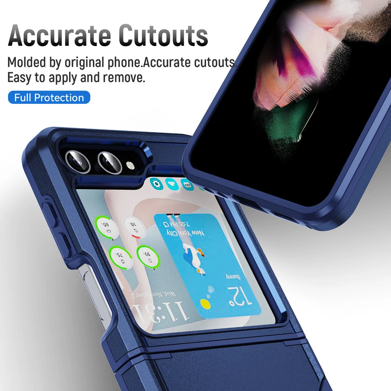 TUFF Hybrid Armor Case For Samsung Galaxy Z Flip 5 - Blue 5 TUFF Hybrid Armor Case For Samsung Galaxy Z Flip 5 - Blue - Image 5