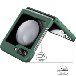 Slim Protective Cover For Samsung Galaxy Z Flip 5 - Green -ringkestore shop SAMZFLIP5JGZD028 4 91135.1692929675