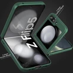 Slim Protective Cover For Samsung Galaxy Z Flip 5 - Green -ringkestore shop SAMZFLIP5JGZD028 6 32506.1692929675