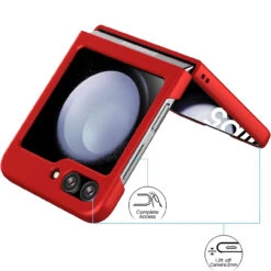 Slim Protective Cover For Samsung Galaxy Z Flip 5 - Red -ringkestore shop SAMZFLIP5JGZD03 7 11830.1692929673