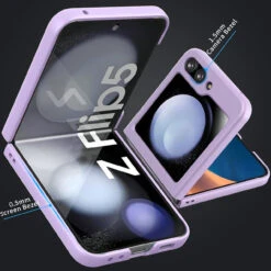 Slim Protective Cover For Samsung Galaxy Z Flip 5 - Purple -ringkestore shop SAMZFLIP5JGZD04 7 63361.1692929680
