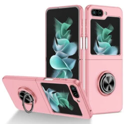 Slim Protective Cover With Ring Grip For Samsung Galaxy Z Flip 5 - Pink