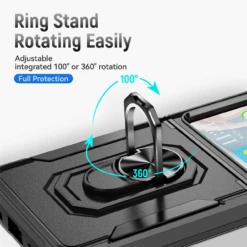 TUFF Shockproof Hybrid Armor Case With Ring Grip For Samsung Galaxy Z Flip 5 - Black -ringkestore shop TCASAMZFP5 0063 BK 5 54607.1692058888