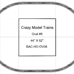 Bachmann E-Z Track HO Scale Oval #08 Basic Train Track Set - 44" X 62"